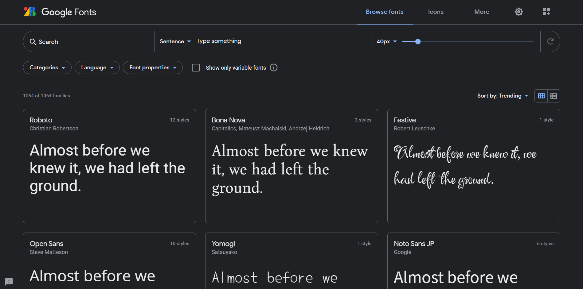 google fonts